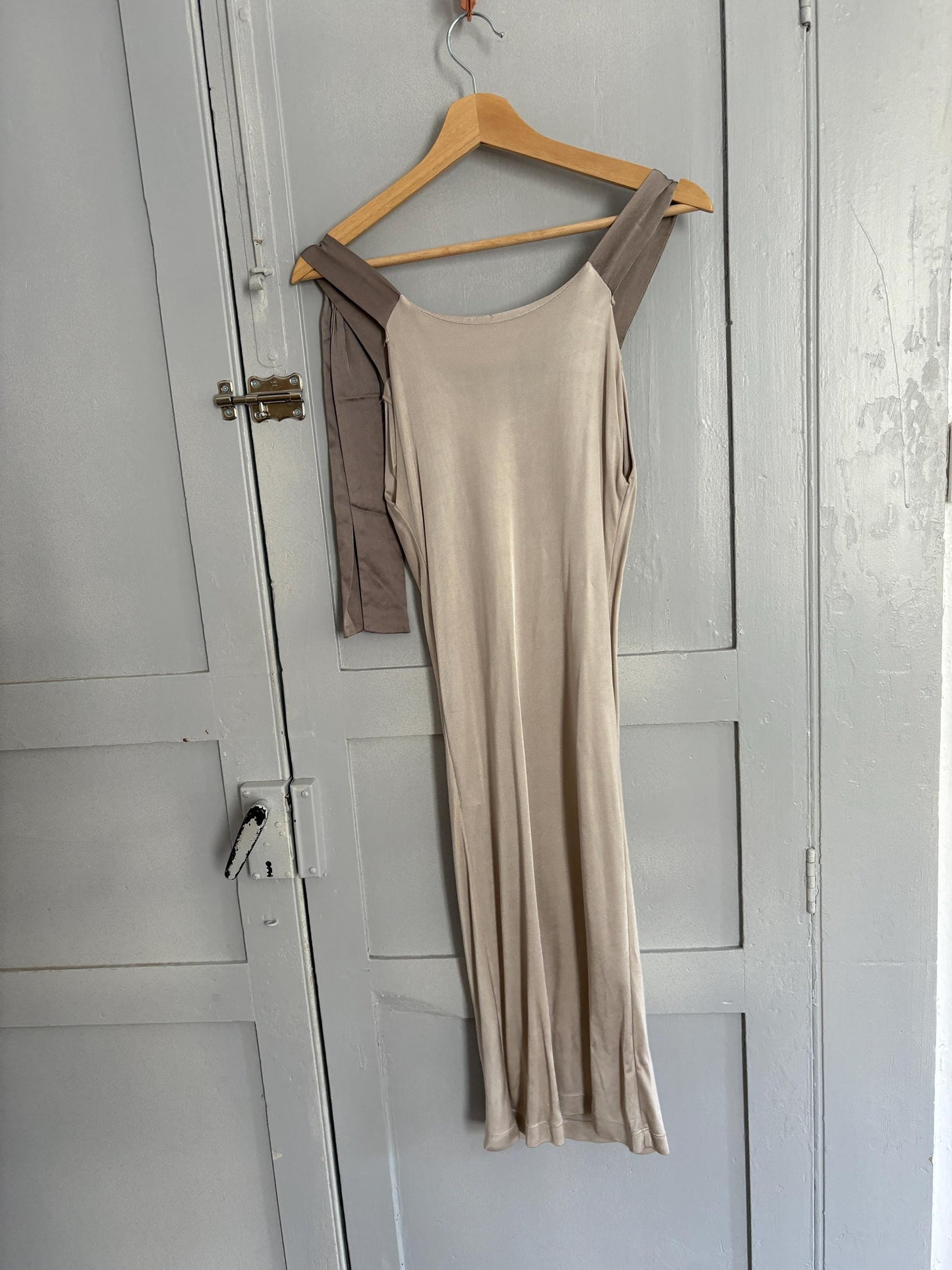 Vintage Silk silver Maje Paris midi dress, Formal brunch outfit, Luxury French designer dress, M