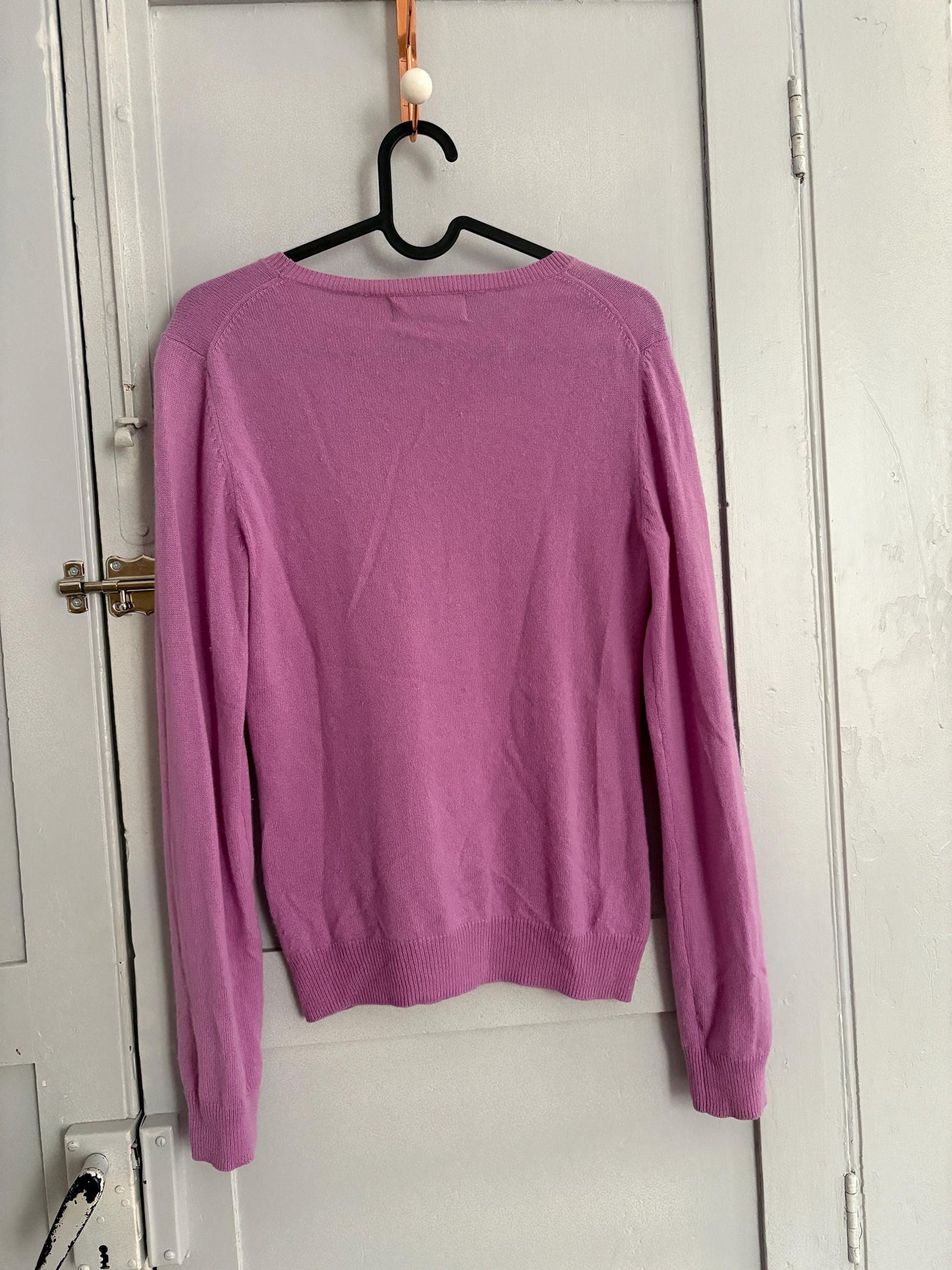 100 % Cashmere Lilac Luxe Jumper - Long sleeved super soft Vintage pullover, Wool winter Jumper, Size XS