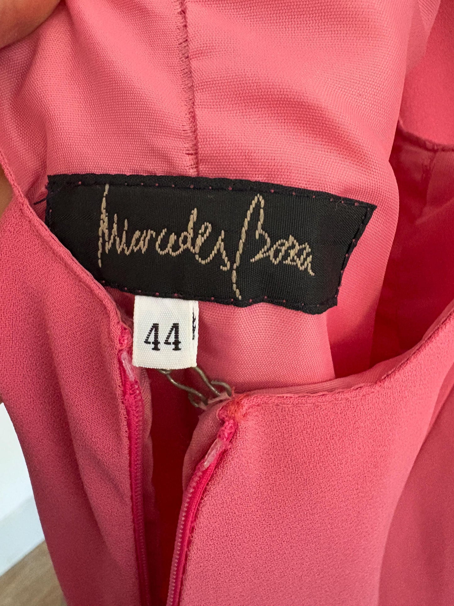 Vintage Mercedes Boza pink wedding guest dress, Sleeveless Summer Prom dress, Size L - XL