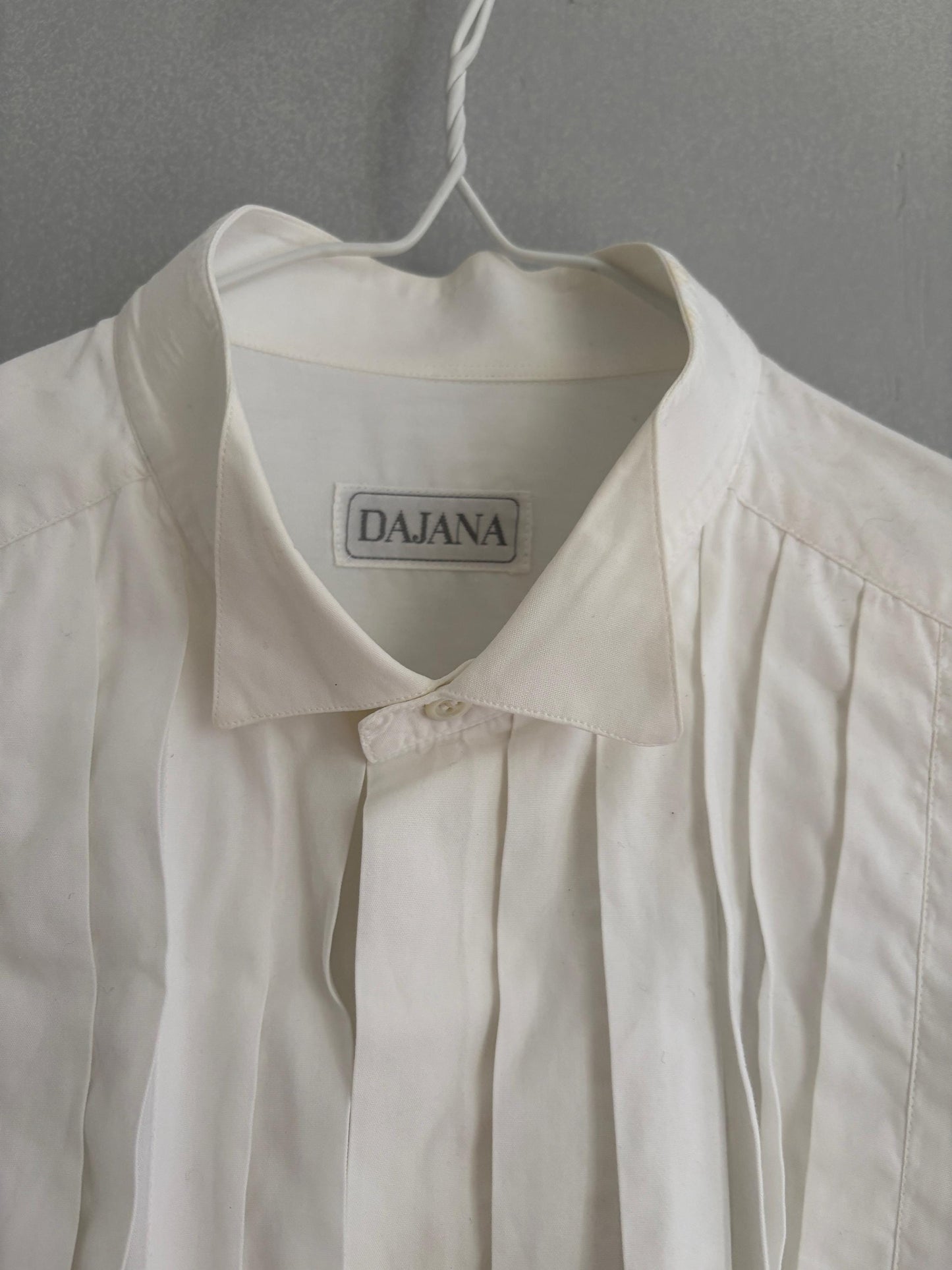 White Crisp Tuxedo button up shirt, Luxury vintage Blouse, Boyfriend Oxford shirt, Oversized academia Fit, MEN Size 40 - L
