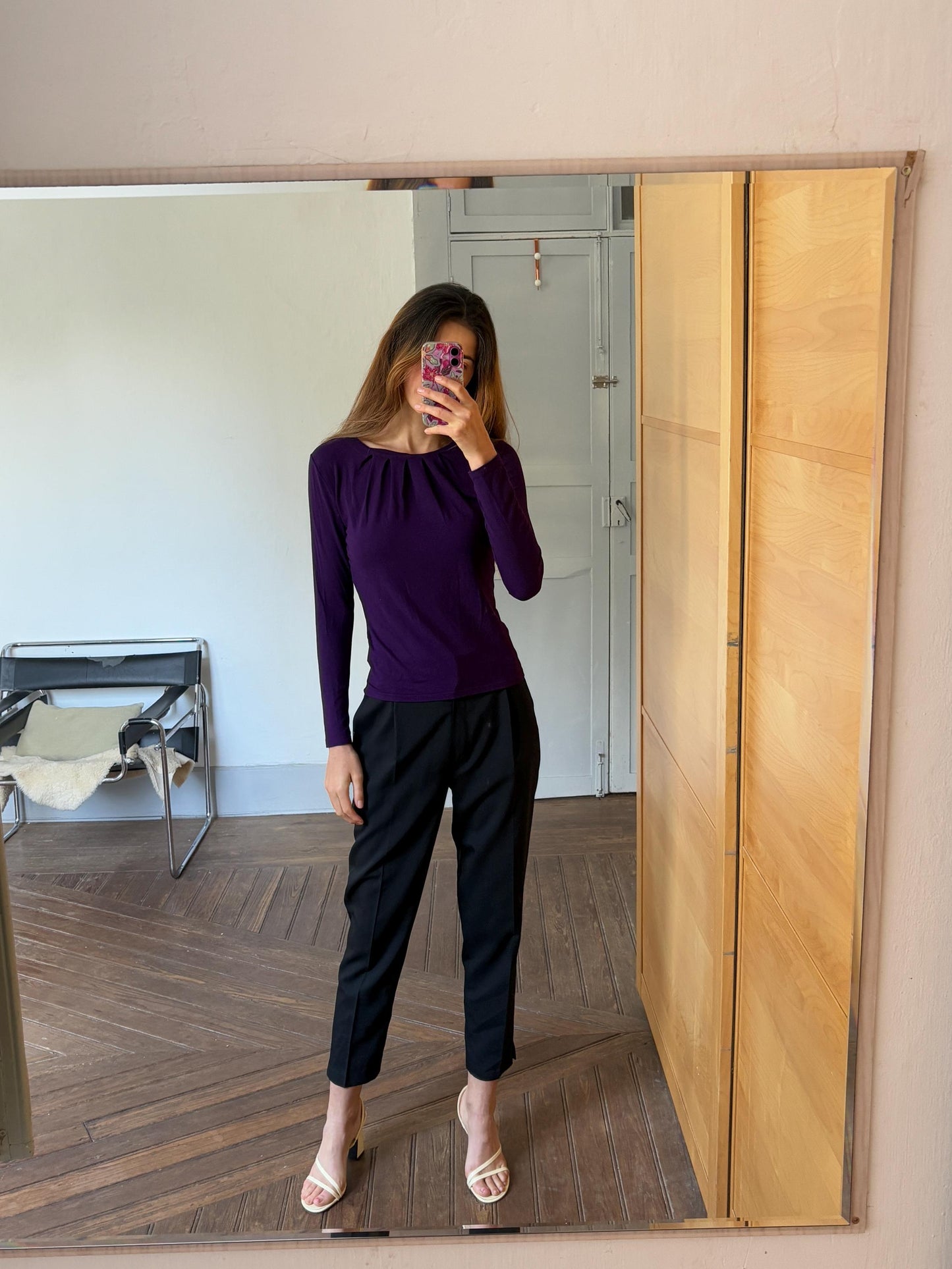 Vintage black dark academia trousers, Wool high waist Italian designer pants, Made in Italy grandpa pants