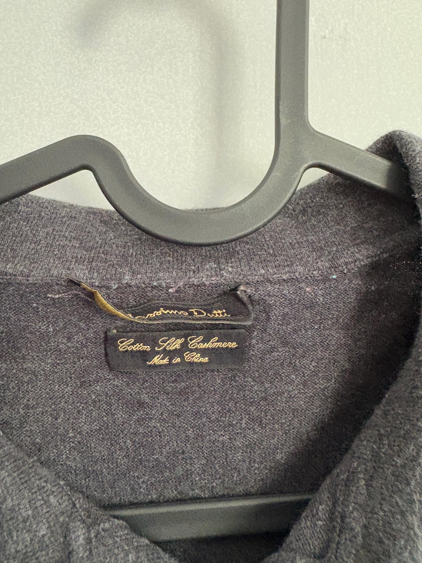 Cotton - silk - cashmere blend jersey, Luxury long sleeve shirt, Dark grey sweatshirt, Luxe winter Massimo Dutti shirt, S