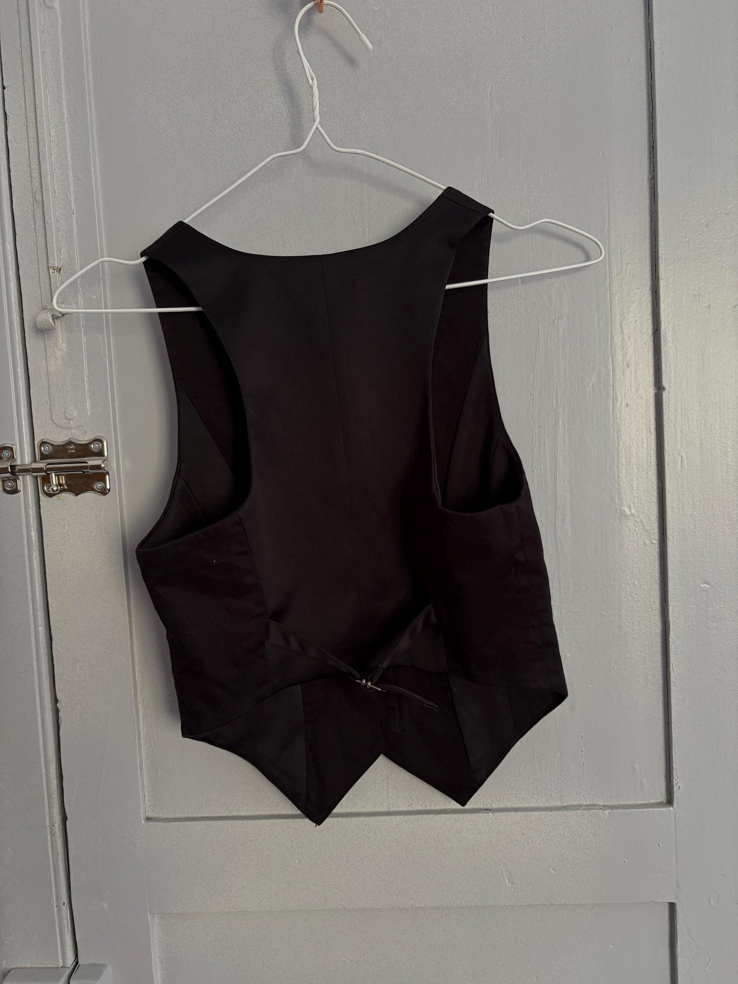 Vintage black gilet, Basic dark academia aesthetic clothing, Cute school girl uniform, Black minimalist waistcoat, Size XXS - XS