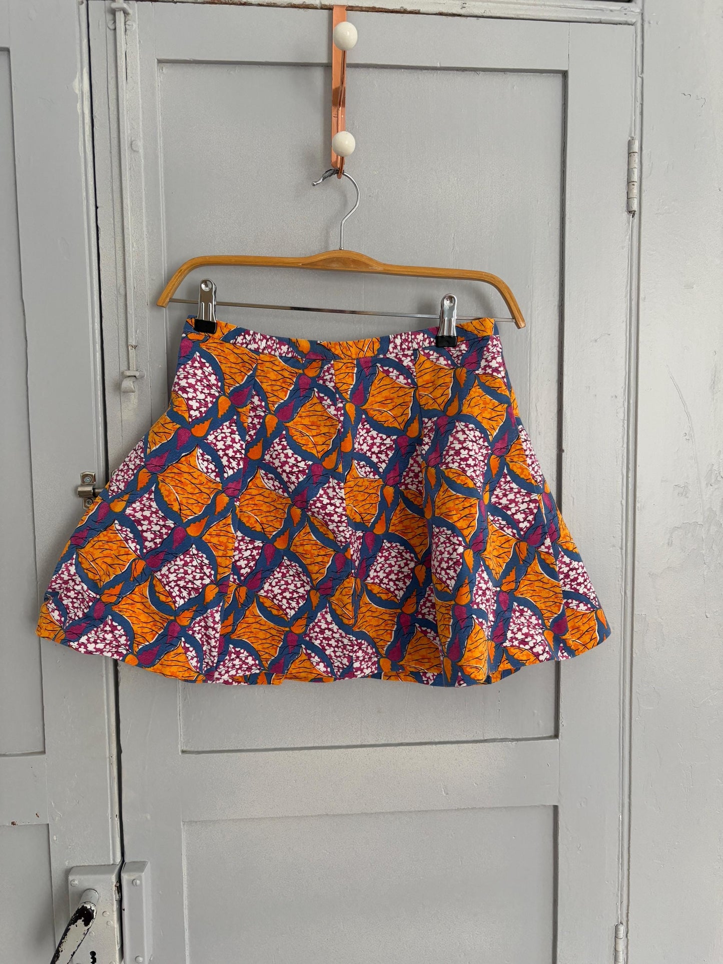 Vintage Colourful Pleated Floral mini Skirt, Super cute vibrant flower print short summer outfit