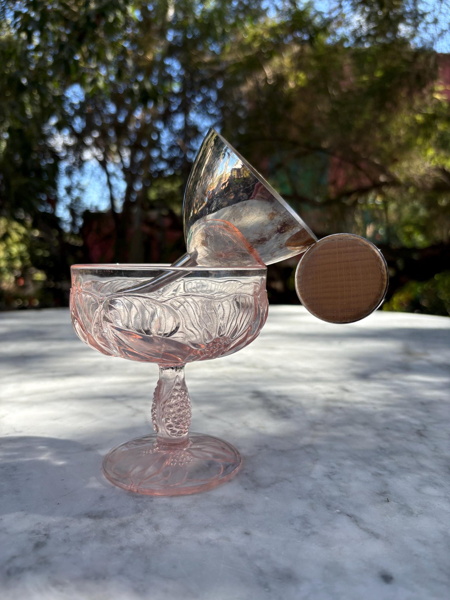 Vintage Silver Plated Liquor Funnel With Wood Cap — additional view 10