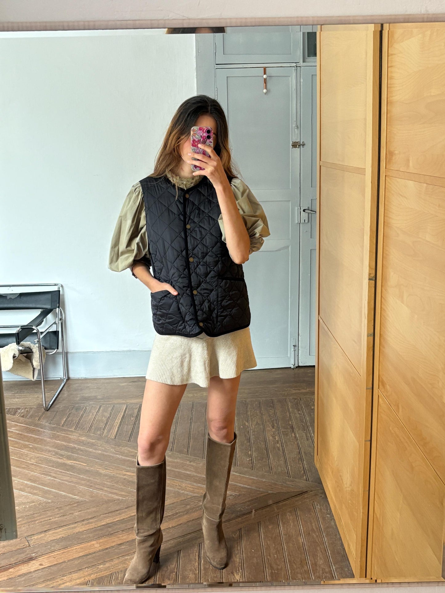 Black Quilted Vest Lloyd's, Preppy Lightweight Gilet, Vintage Layering Piece