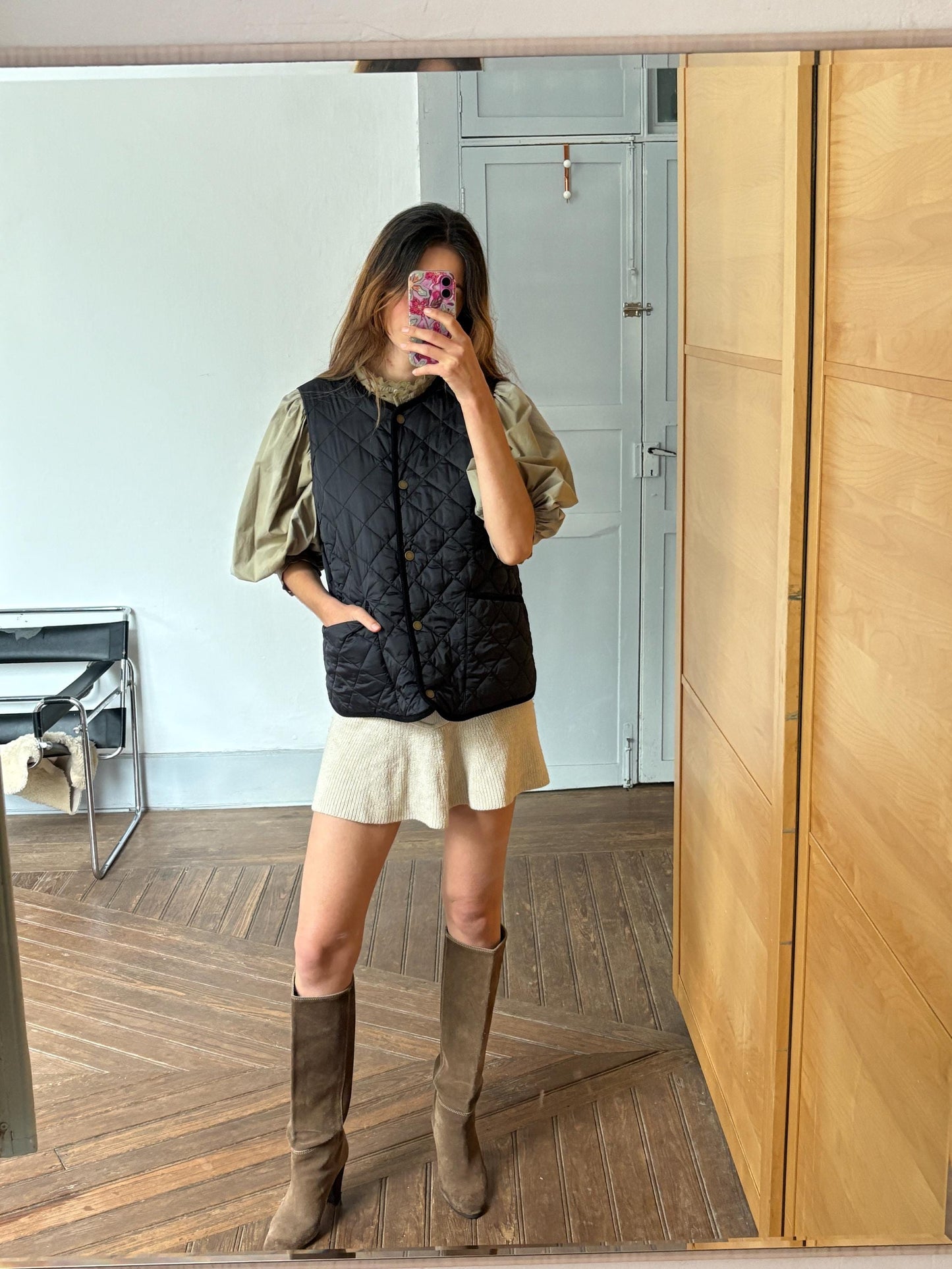 Lloyd’s Quilted Vest, Black Lightweight Puffer Vest, Classic Lined Gilet, Women’s Size M, Elegant Fall Layer, Preppy Country Style