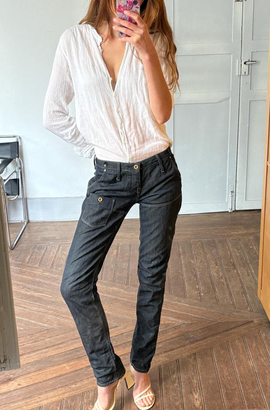G-Star Originals Black Slim Straight Denim Jeans — detail