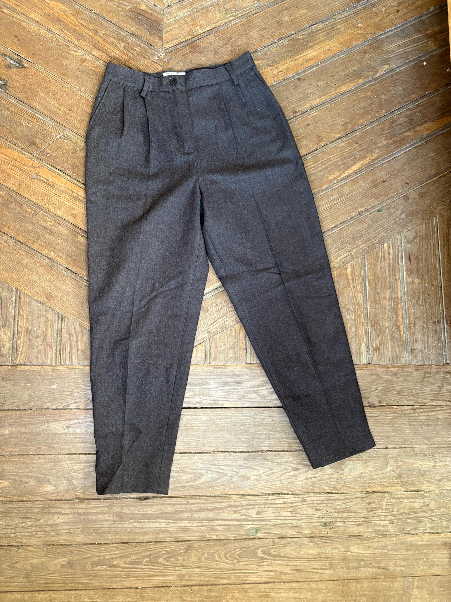 Vintage Sisley Wool Cropped Trousers – Italian-Made Sophistication in Dark Academia Style, XS - S