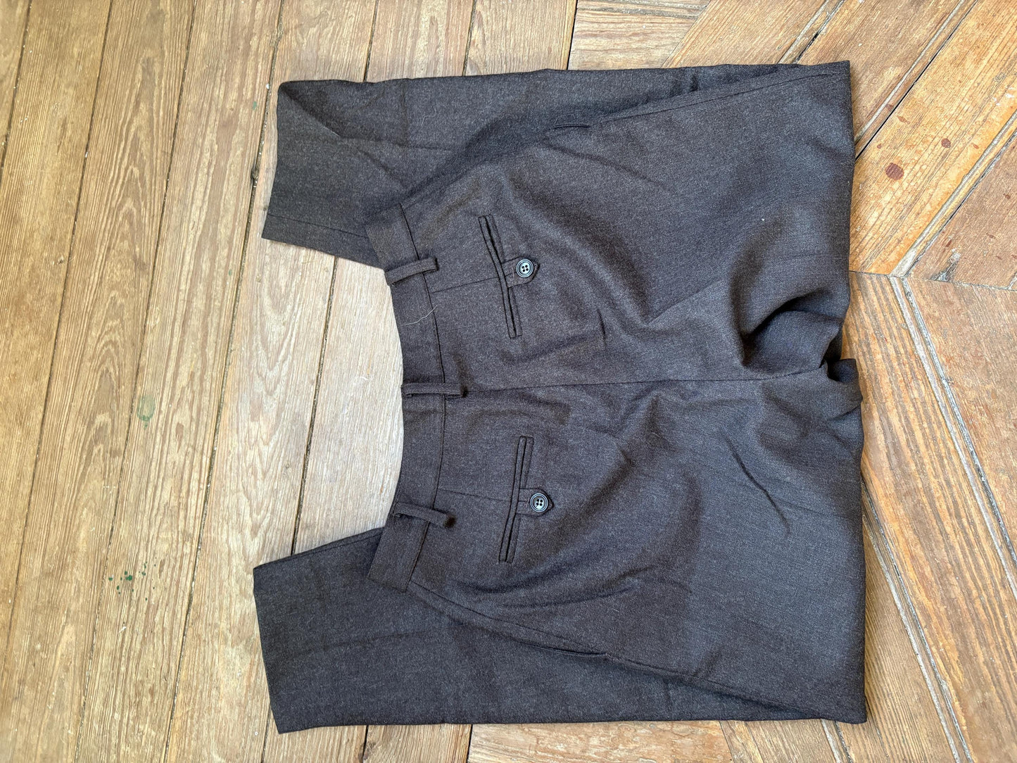 Vintage Sisley Wool Cropped Trousers – Italian-Made Sophistication in Dark Academia Style, XS - S