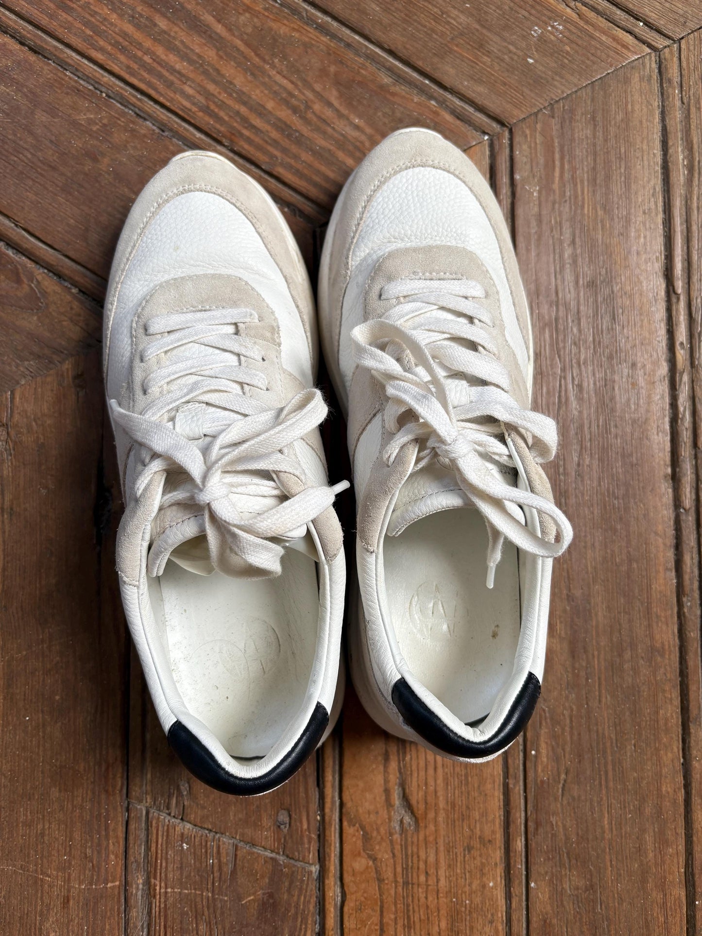 Luxe white Massimo Dutti Sneakers size EU 39 - US 8 - UK 6, Chic women sport shoes
