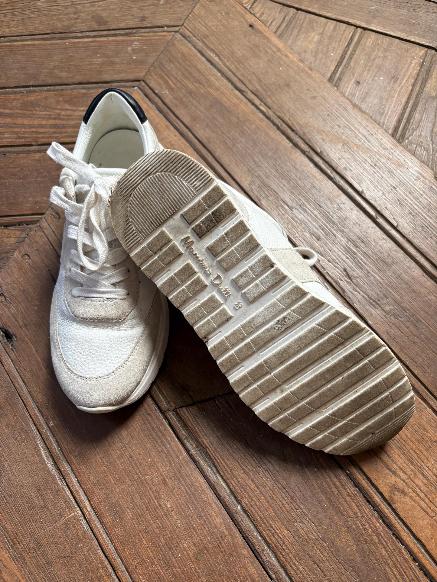 Luxe white Massimo Dutti Sneakers size EU 39 - US 8 - UK 6, Chic women sport shoes