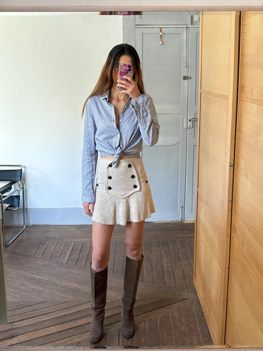 Vintage Zara Man slim fit oxford shirt, Cotton blue print crisp oversized button down shirt, Scandinavian style Summer Shirt, Size M