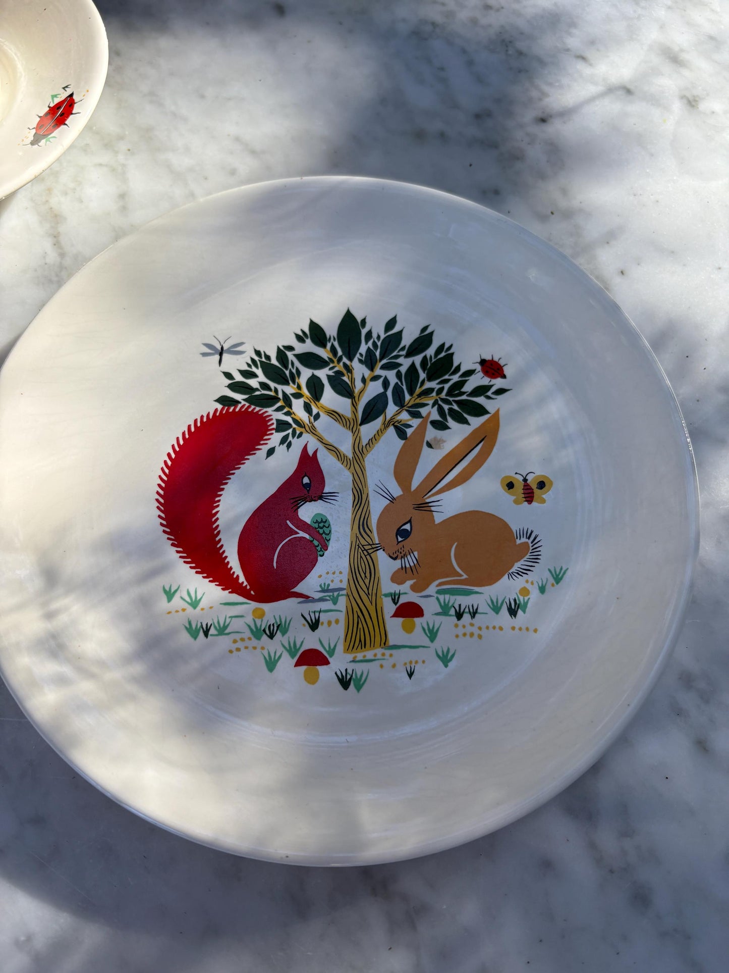 Vintage Villeroy & Boch Kids Breakfast Set - Plate, Cup and Saucer - Forest Animal Illustration - Collectible Tableware