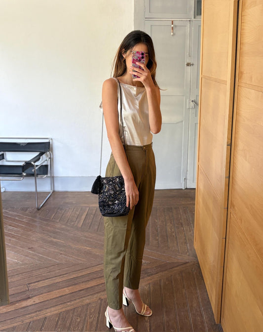 Vintage Black Beaded Sequin Shoulder Bag – Boho Gatsby-Inspired Evening Purse with Tassels