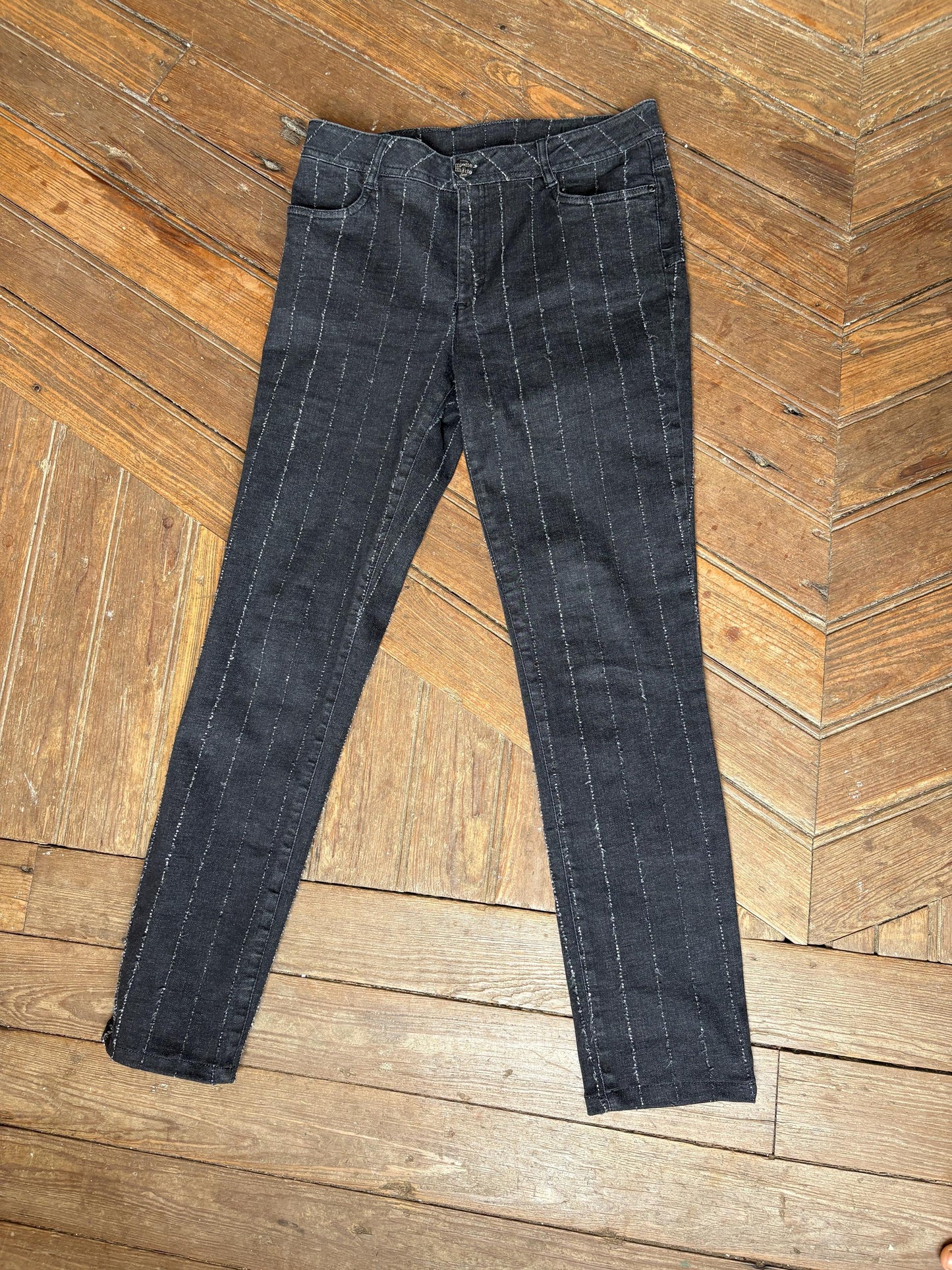 Vintage Black Pinstripe Jeans — additional view 10