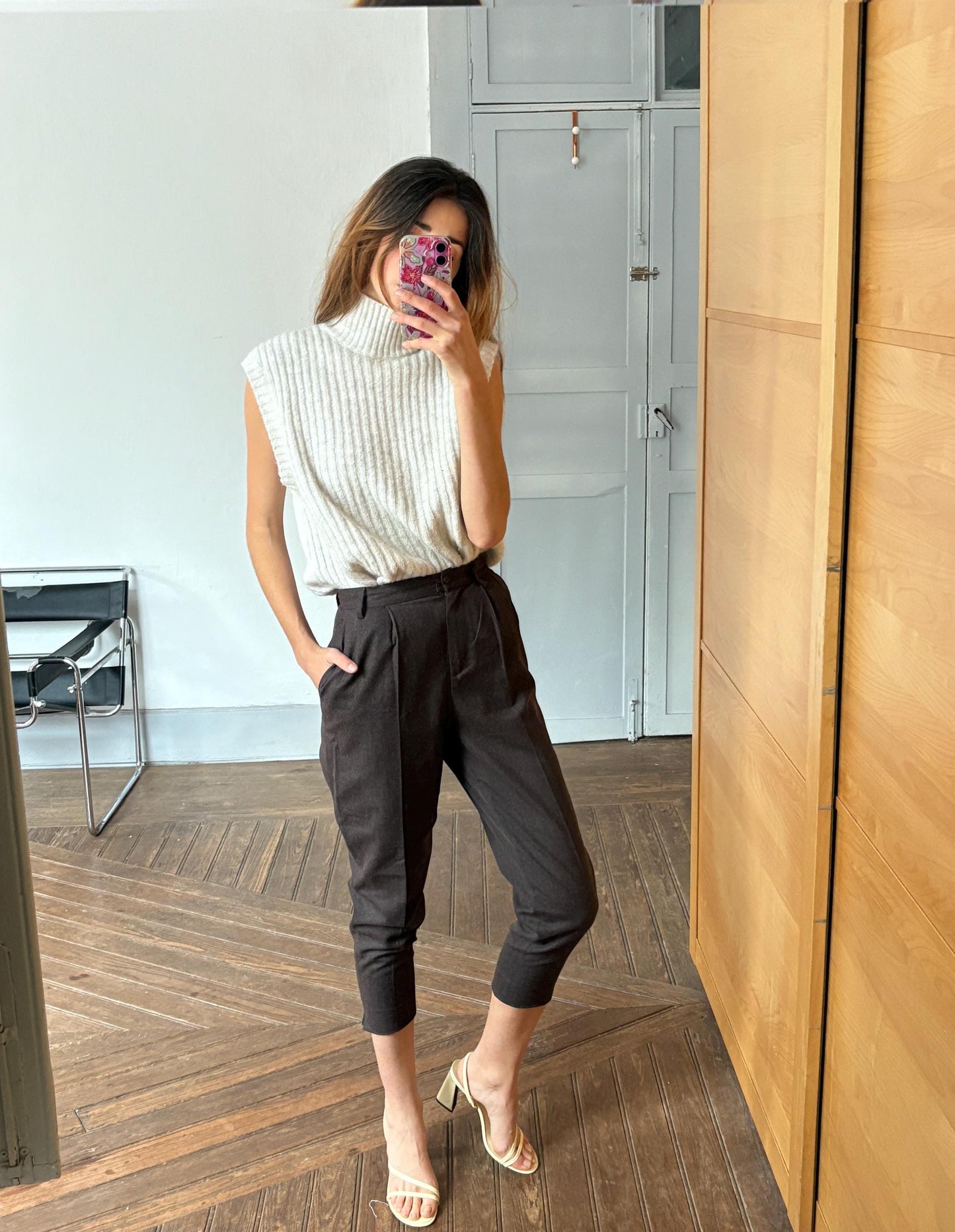 Vintage Sisley Wool Cropped Trousers – Italian-Made Sophistication in Dark Academia Style, XS - S