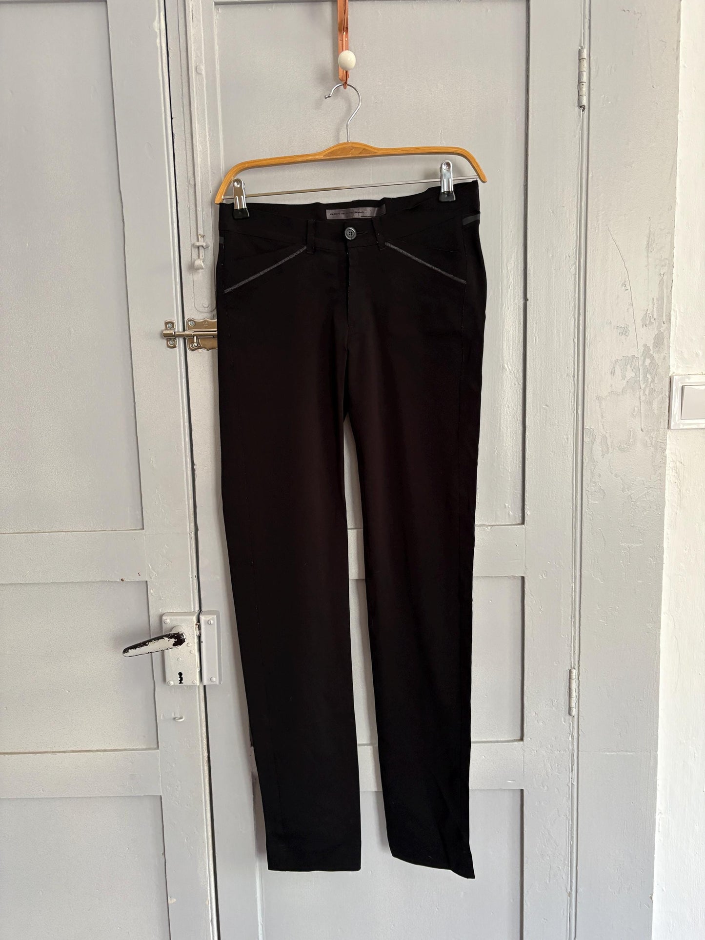 Vintage Marithé + François Girbaud Black Stretch Pants – Designer Minimalist Slim Fit – Y2K French Fashion – Size M