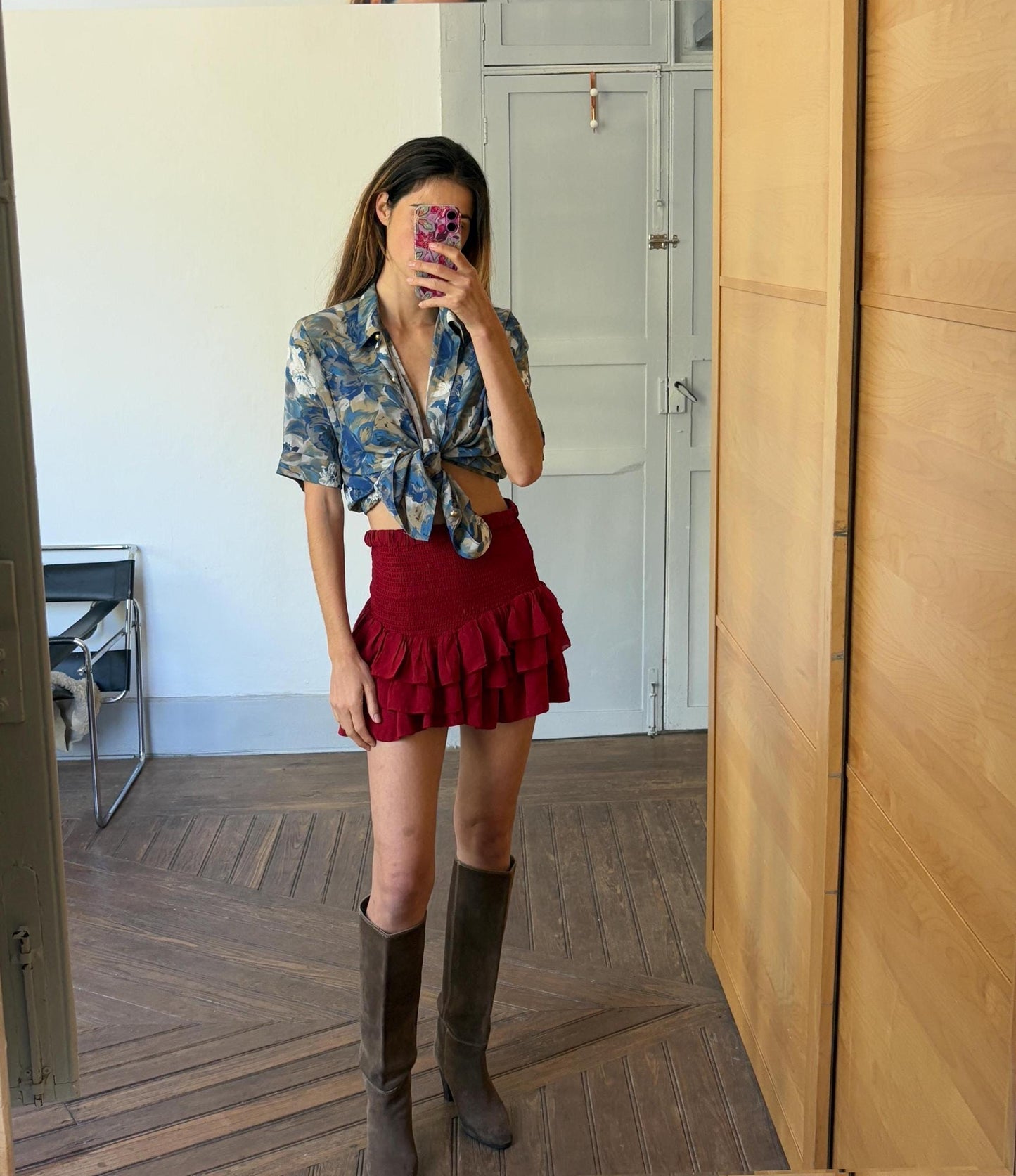 Vintage Floral Summer Blouse, Retro vintage woman clothing with flower print