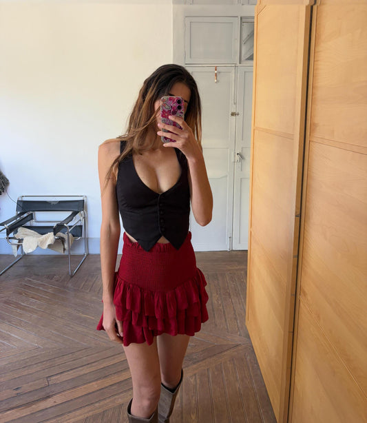 Vintage black gilet, Basic dark academia aesthetic clothing, Cute school girl uniform, Black minimalist waistcoat, Size XXS - XS