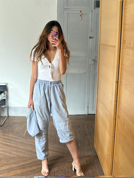 Vintage Adidas Zip-Off Training Pants – Light Blue 90s Track Pants – Convertible Cropped Joggers – UK 32 Japan L – Retro Sportswear