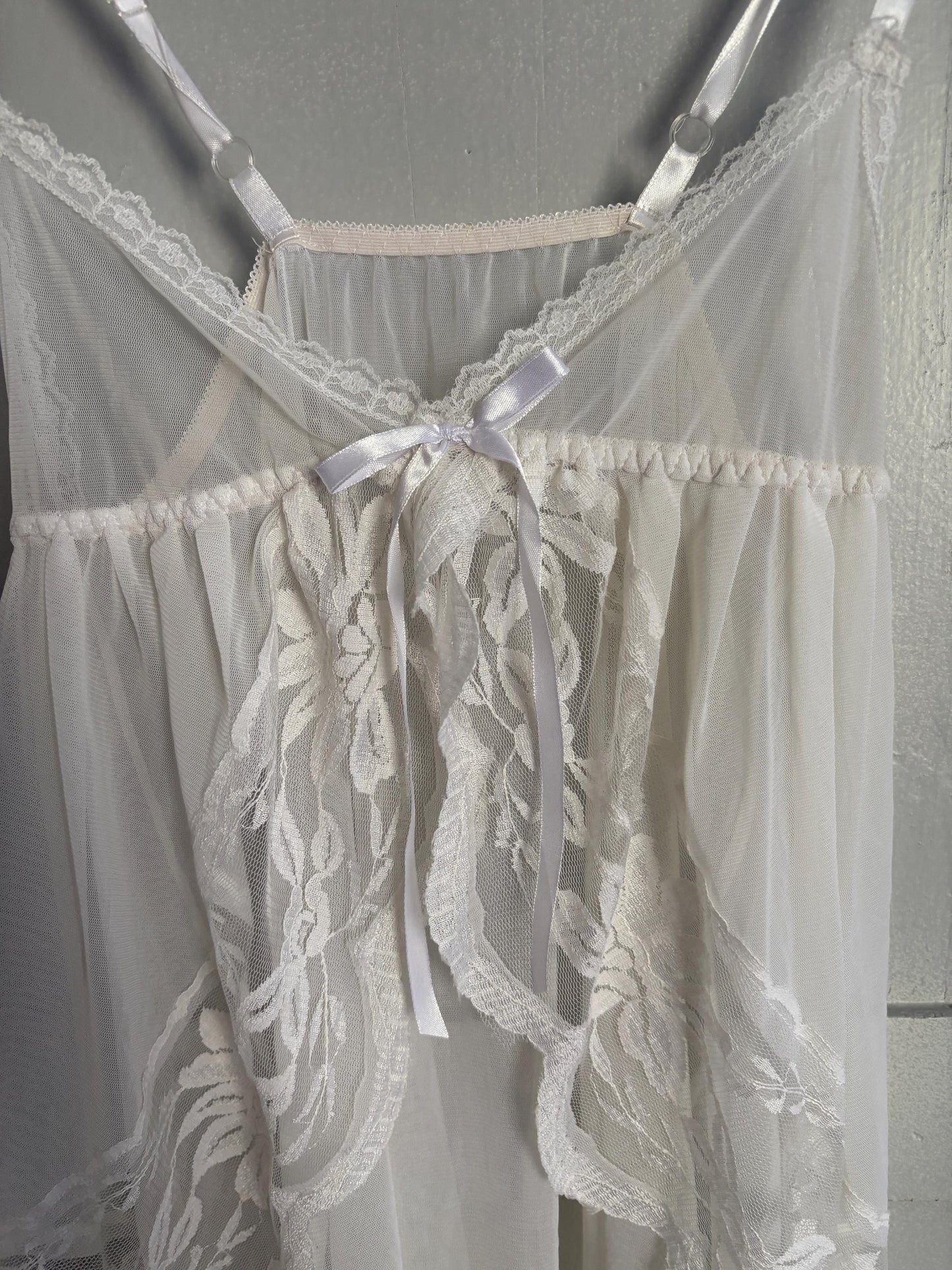 Vintage white sheer babydoll dress, Made in Italy see through night dress, Cute date night pyjamas, Photoshoot clothing, XS