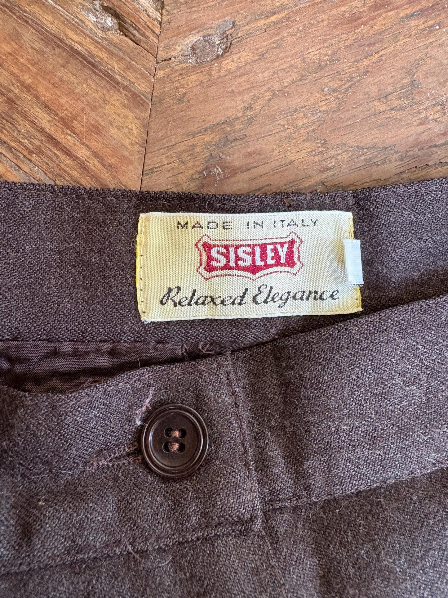Vintage Sisley Wool Cropped Trousers – Italian-Made Sophistication in Dark Academia Style, XS - S