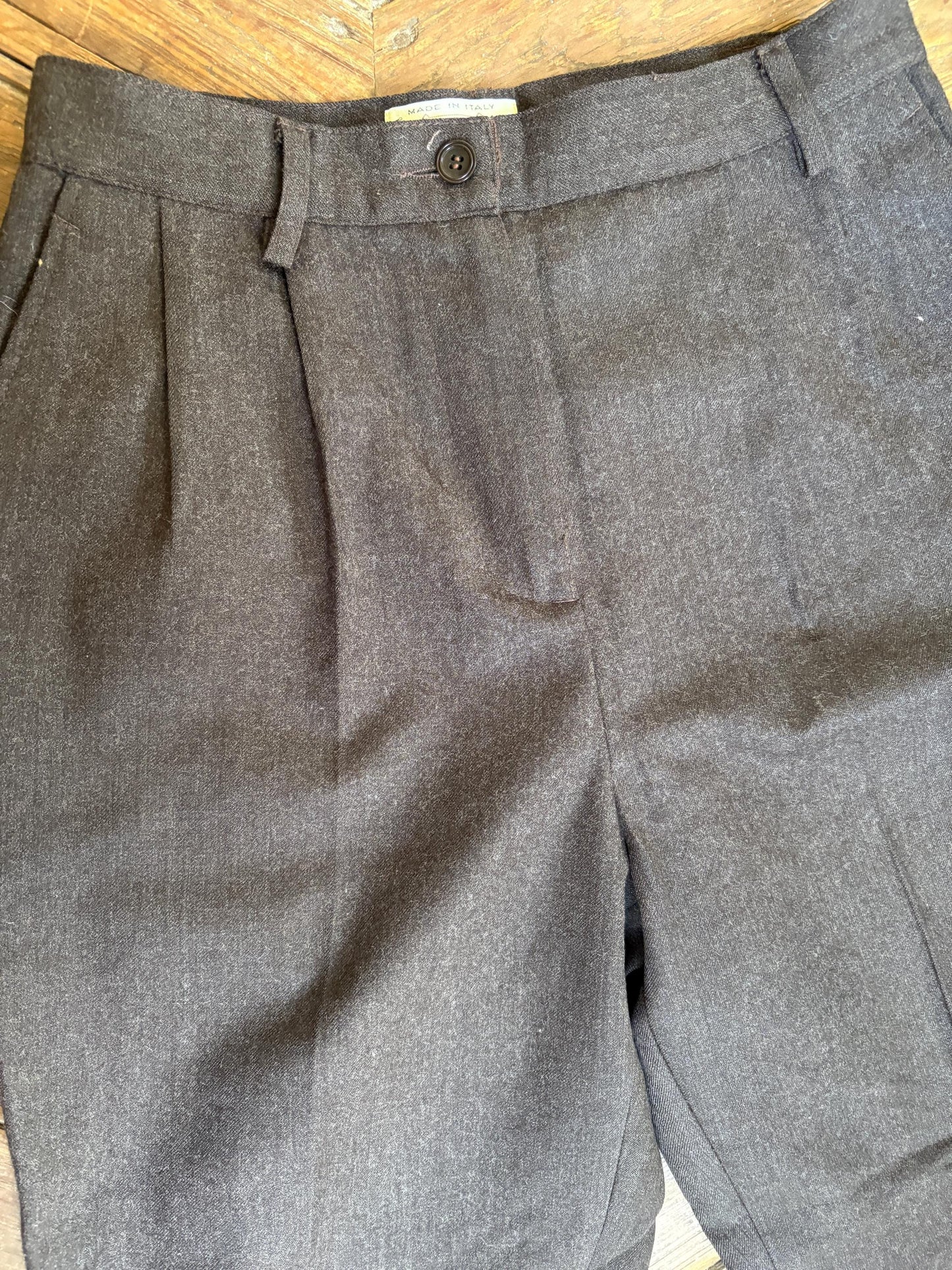 Vintage Sisley Wool Cropped Trousers – Italian-Made Sophistication in Dark Academia Style, XS - S