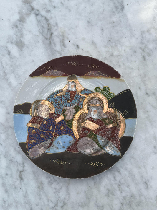 Vintage Hand-Painted Kutani Tea Set — detail