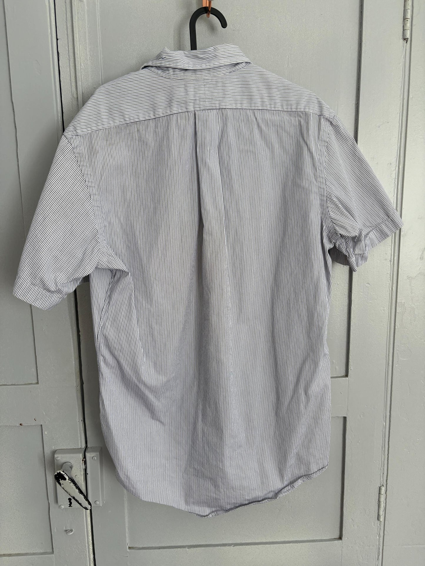 Vintage Polo Ralph Lauren Short-Sleeve Striped Button-Up – Preppy, 90s Oversized Fit