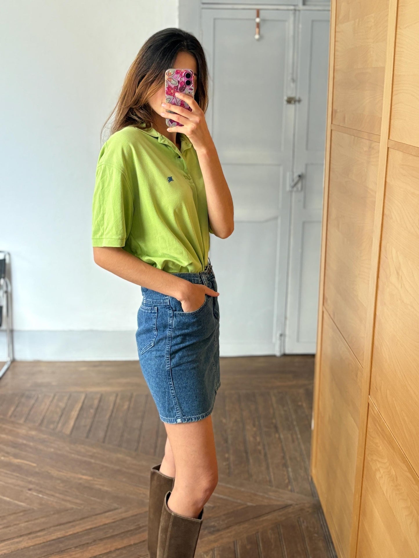 Vintage Burberrys of London Polo Shirt – Bright Green Classic - Vintage Designer shirt, 6, oversized fit, Size L - XL