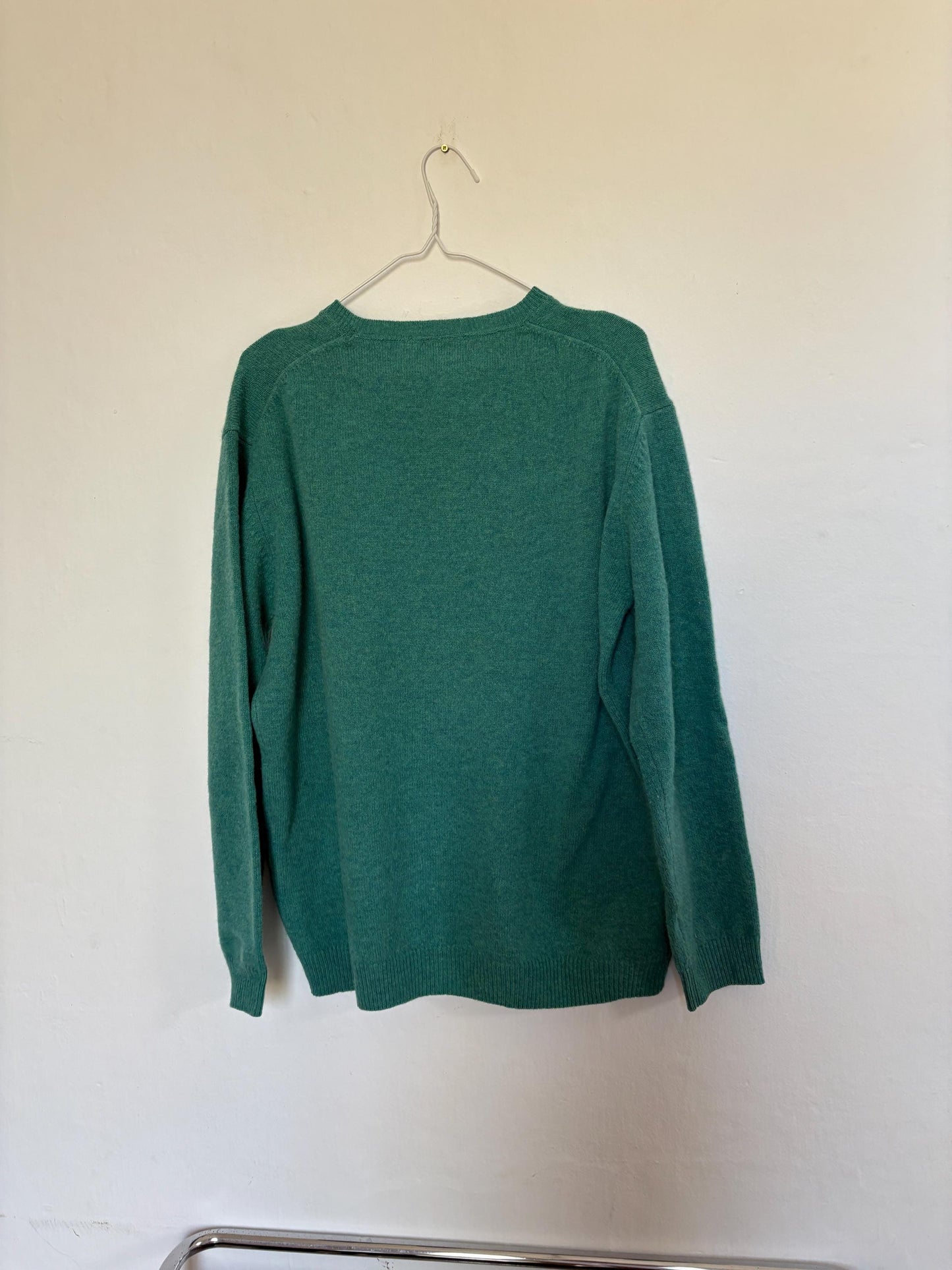 Vintage 100% Wool Jumper by Cortefiel Green XL Unisex Oversized Fit Sustainable Secondhand Knit