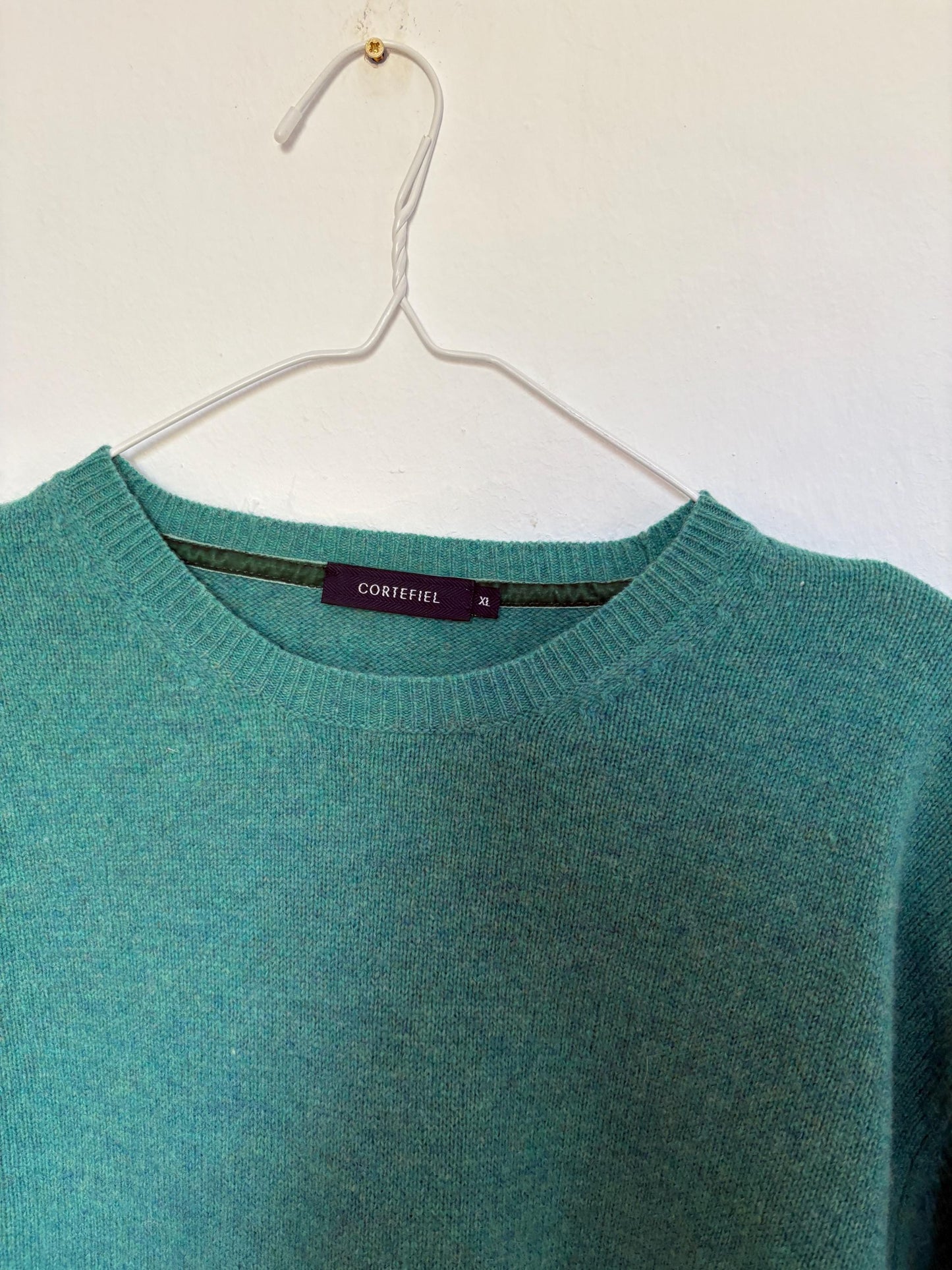 Vintage 100% Wool Jumper by Cortefiel Green XL Unisex Oversized Fit Sustainable Secondhand Knit