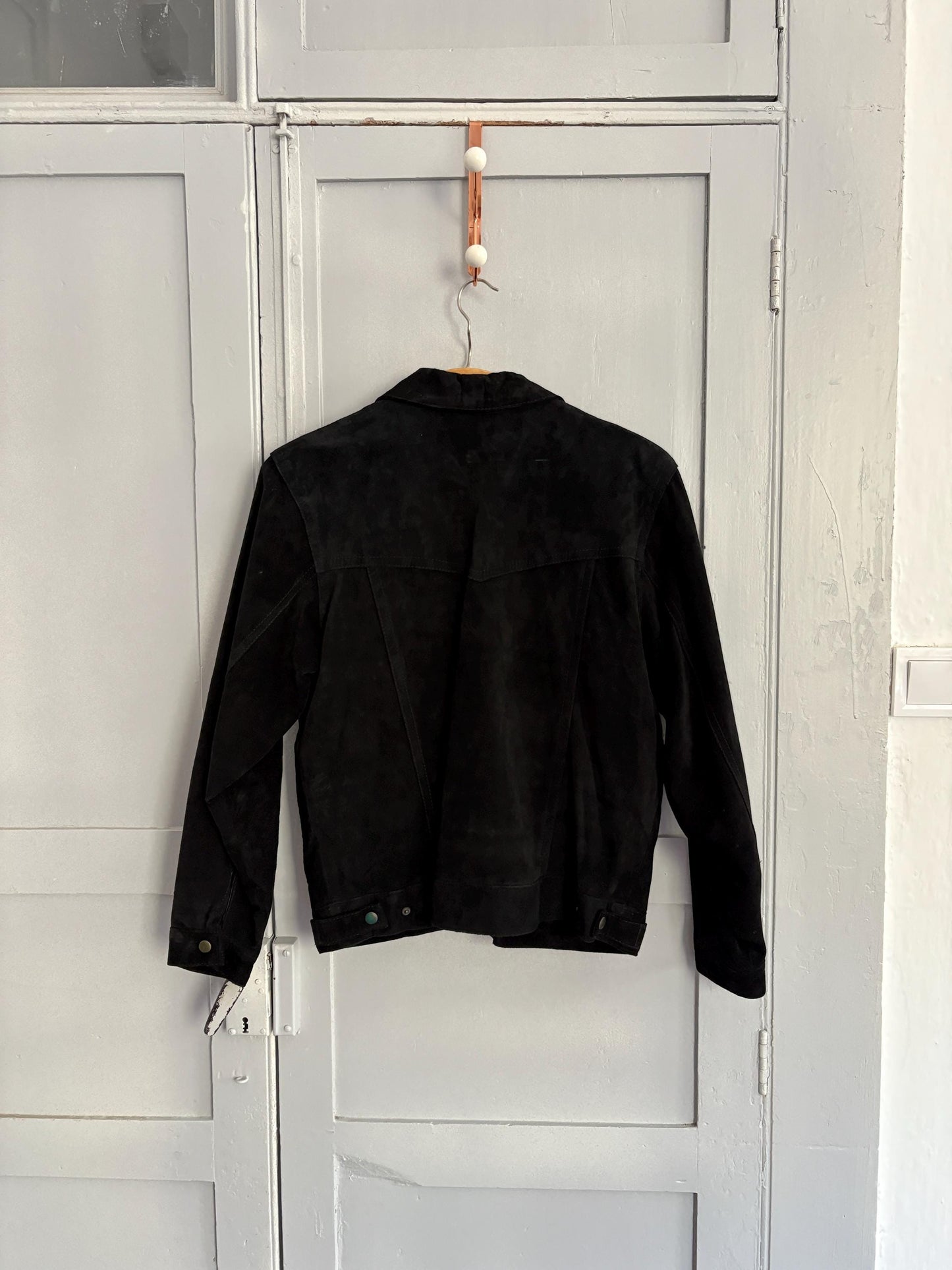 Vintage 90s Black Pig Suede Jacket — additional view 10