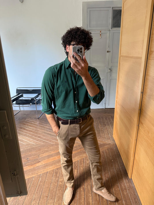 vintage Hugo Boss trousers brown cotton pants BOSS Orange straight leg smart casual tailored menswear EU 44 US 34