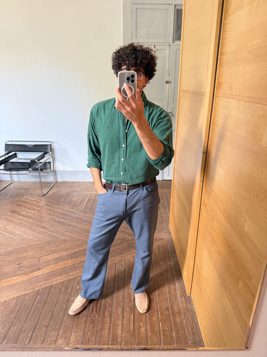 vintage Levi’s Sta-Prest trousers blue tailored pants smart fit non-iron classic menswear EU 46 US 36