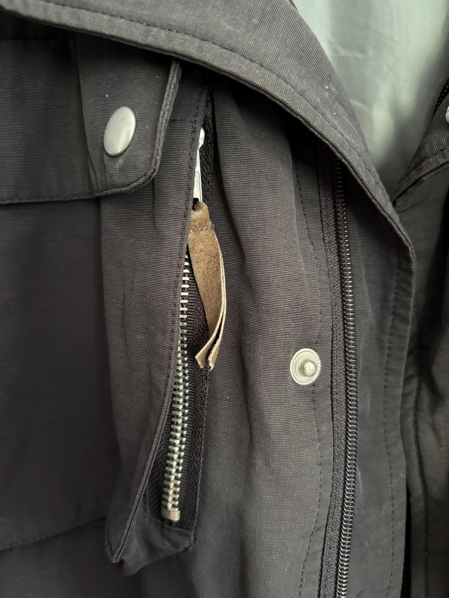 Vintage United Colors of Benetton coat, Black utility jacket, Size 48, Streetwear minimalist clothing piece
