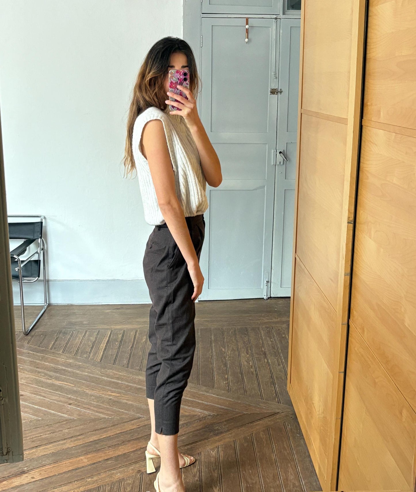 Vintage Sisley Wool Cropped Trousers – Italian-Made Sophistication in Dark Academia Style, XS - S