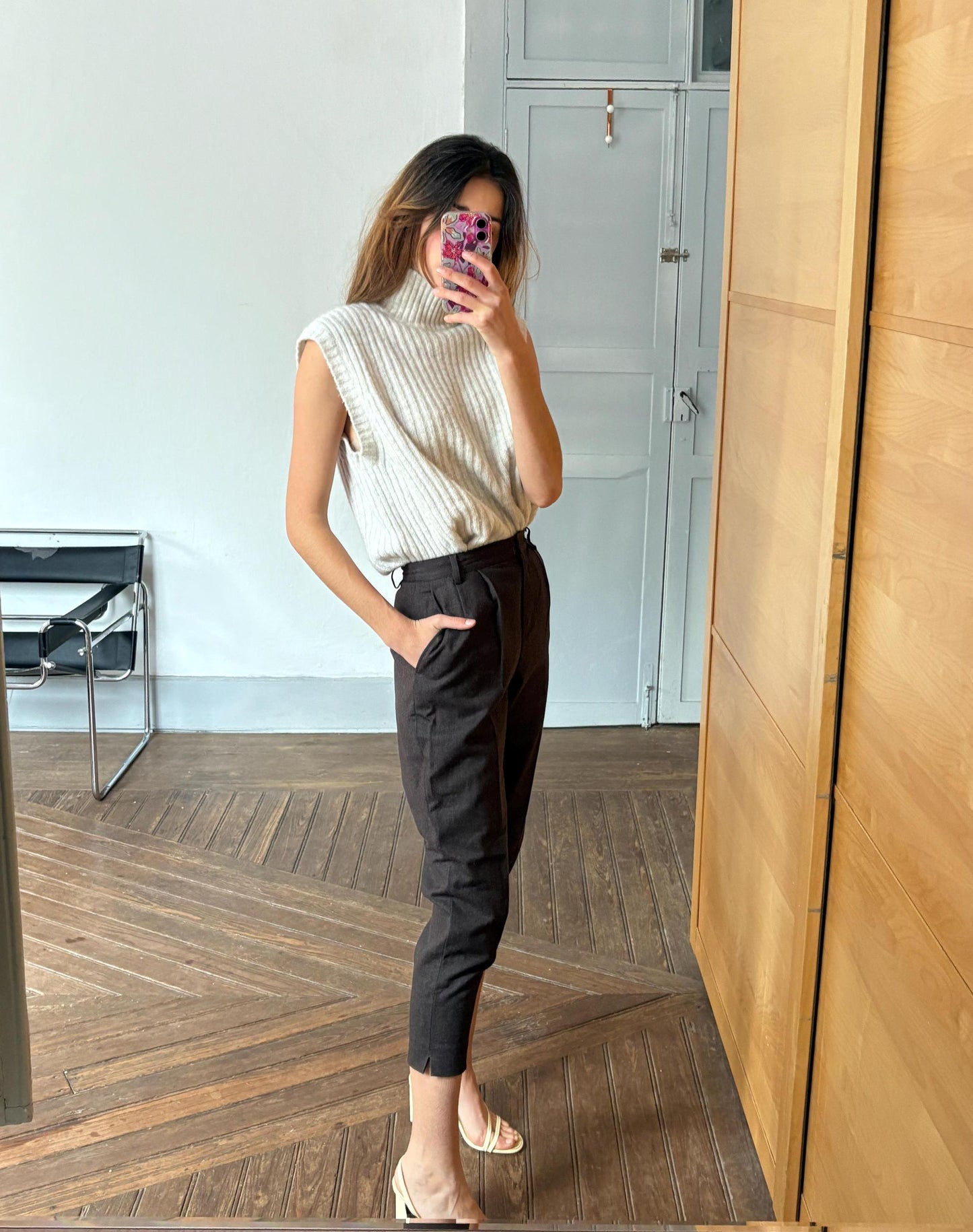 Vintage Sisley Wool Cropped Trousers – Italian-Made Sophistication in Dark Academia Style, XS - S