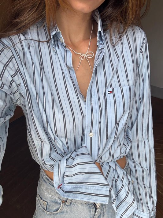 Vintage Tommy Hilfiger Button Up Shirt, Size S, 100% Cotton Unisex Fit oxford shirt, Preppy aesthetic clothing