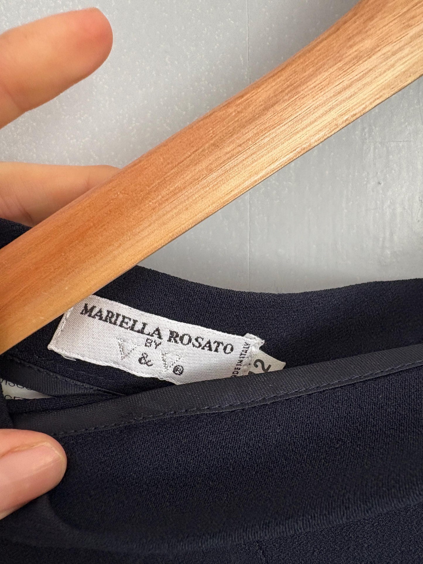 Vintage Mariella Rosato black trousers, sleek high-waisted pants, Italian vintage minimalism, elegant straight leg, soft stretch fabric