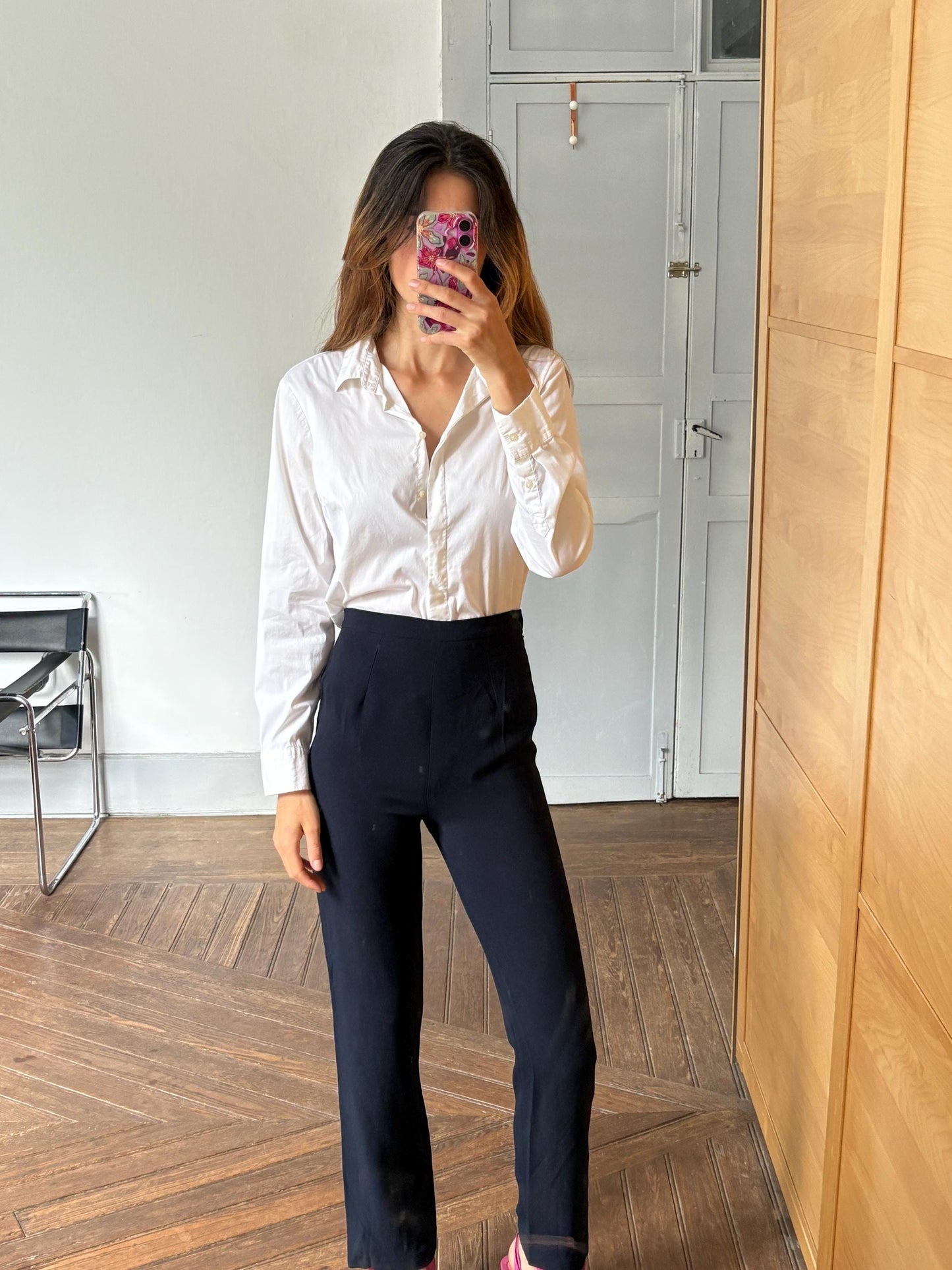 Vintage white crisp blouse, Cotton elegant professional work wear, Scaandinavian aesthetic button dow, Super soft fabric, Size EU 38 - M
