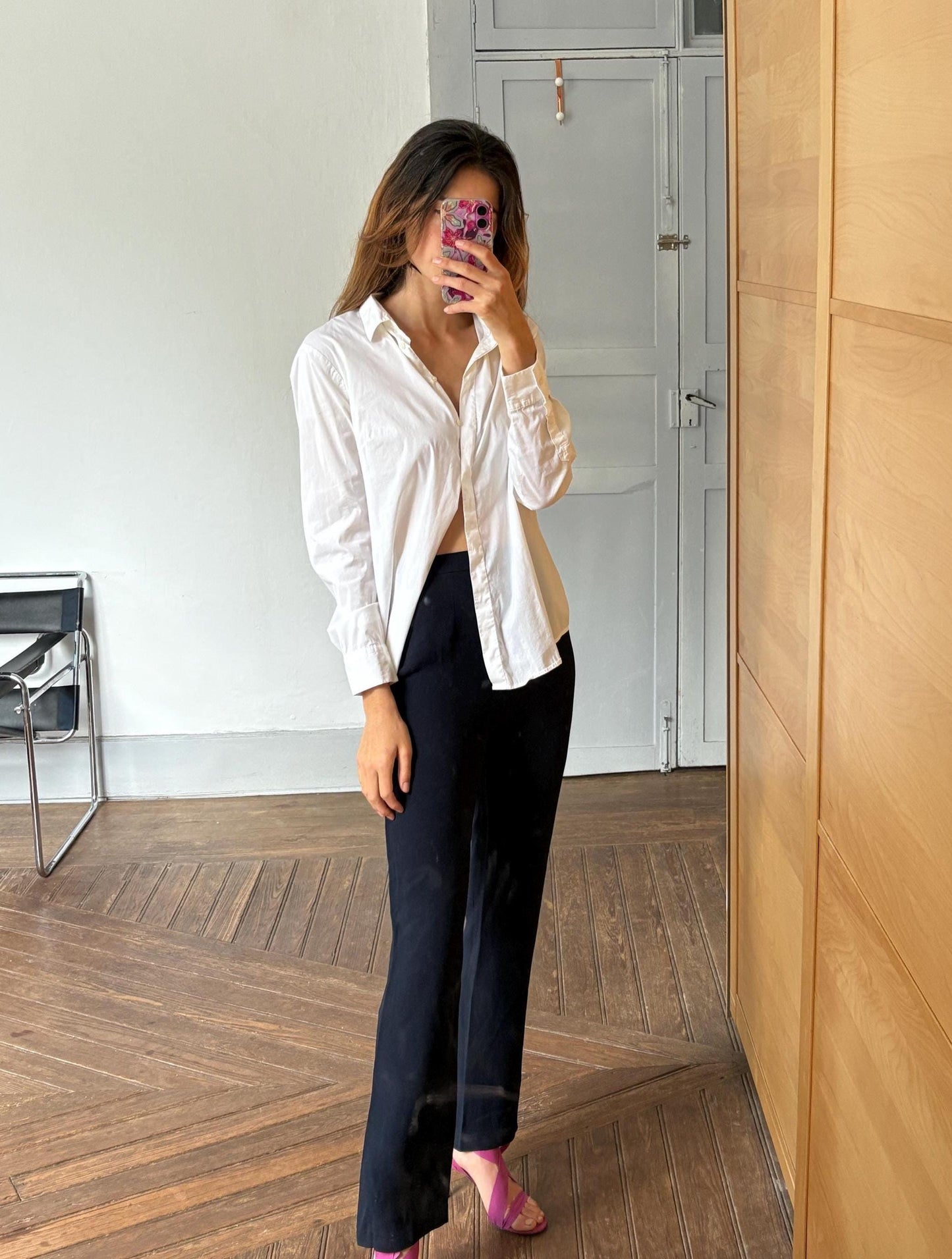 Vintage white crisp blouse, Cotton elegant professional work wear, Scaandinavian aesthetic button dow, Super soft fabric, Size EU 38 - M