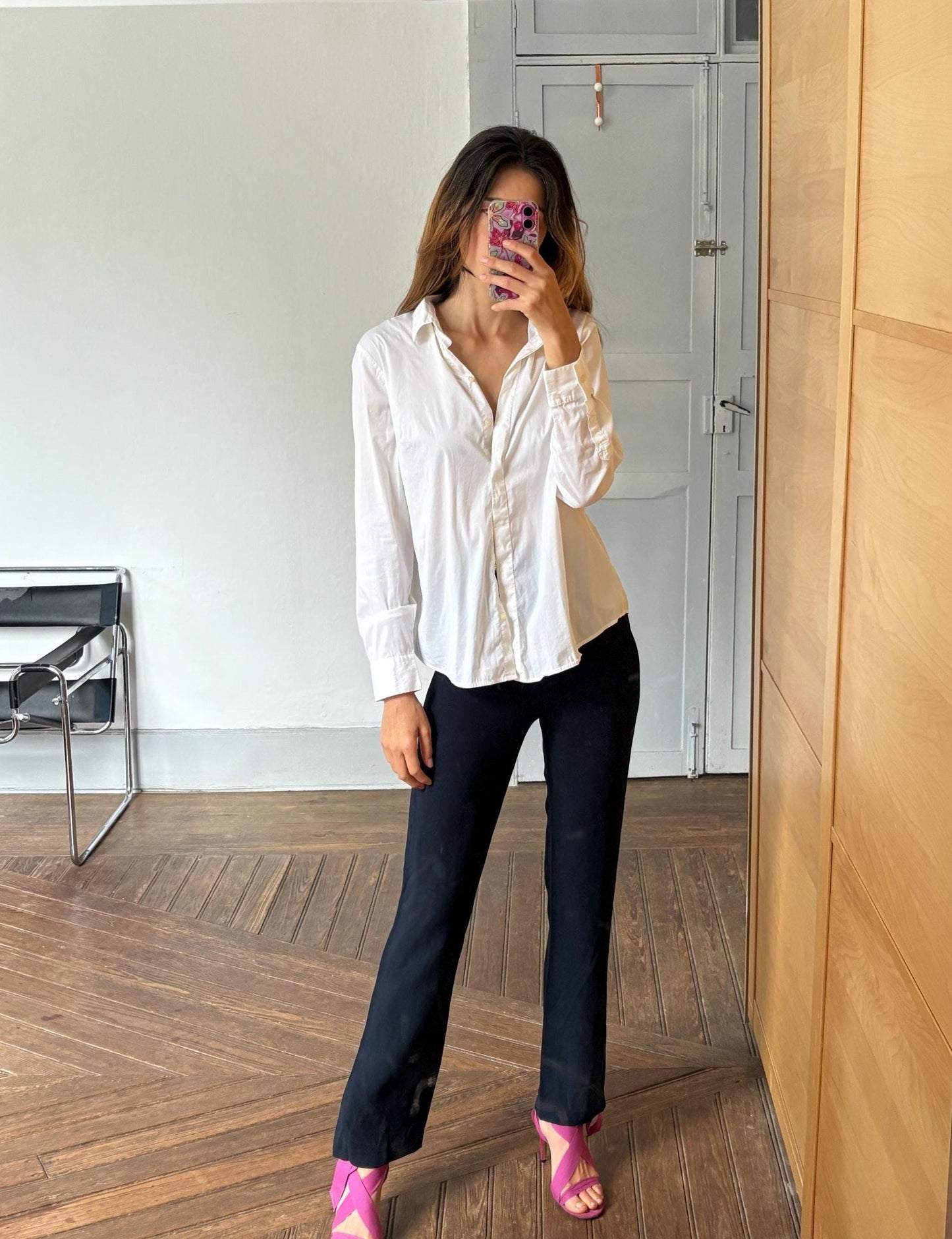 Vintage white crisp blouse, Cotton elegant professional work wear, Scaandinavian aesthetic button dow, Super soft fabric, Size EU 38 - M
