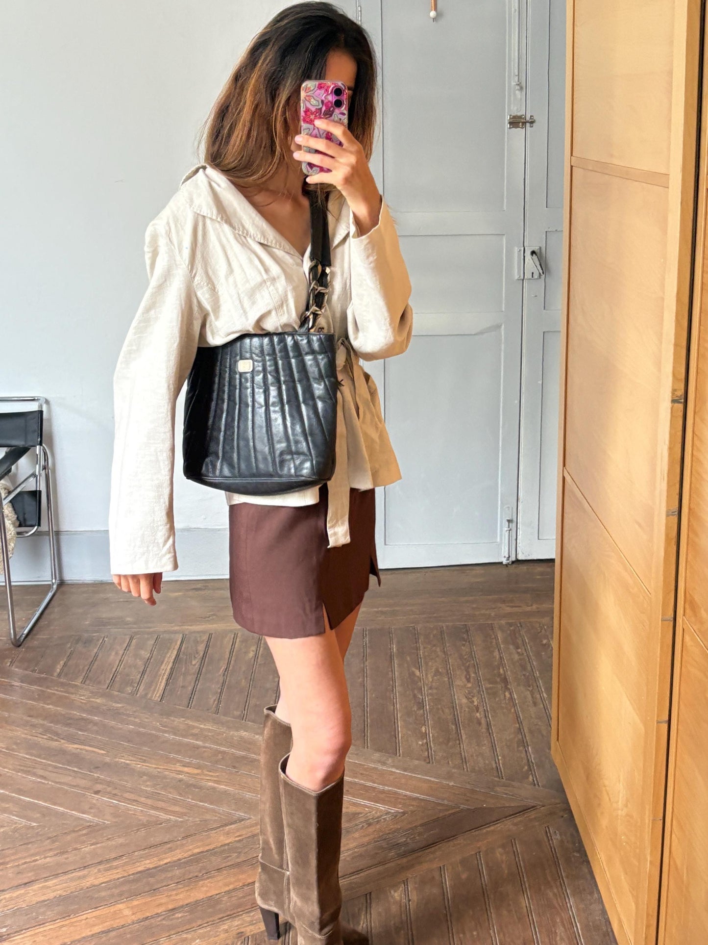 Vintage luxe leather bag, Stylish Balpri brand bag, Made in Spain, Secondhand Retro black shoulder bag, Cute sustainable school bag