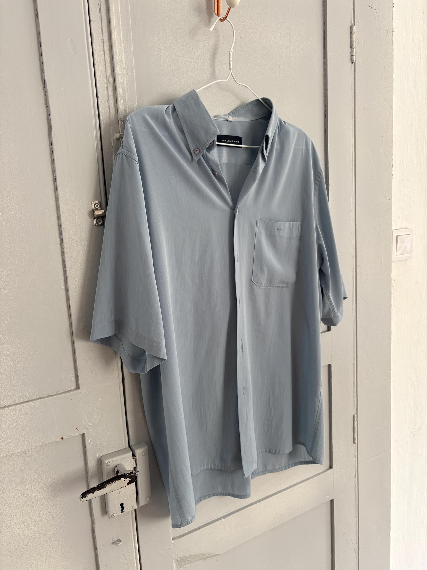 Vintage fantastic draping shirt loose fit casual stylish button down unisex menswear inspired minimalist airy top