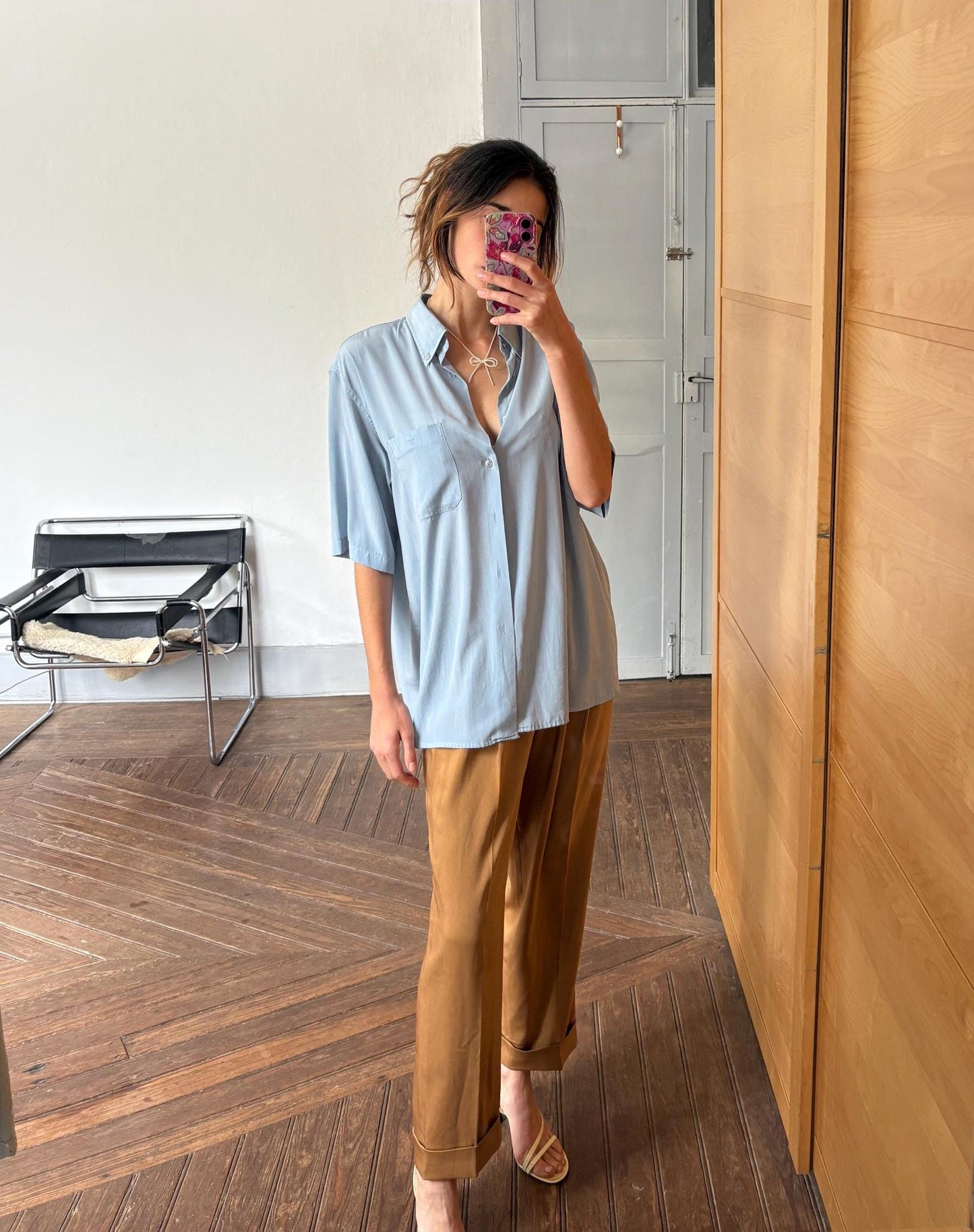 Vintage fantastic draping shirt loose fit casual stylish button down unisex menswear inspired minimalist airy top