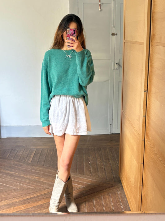 Vintage 100% Wool Jumper by Cortefiel Green XL Unisex Oversized Fit Sustainable Secondhand Knit