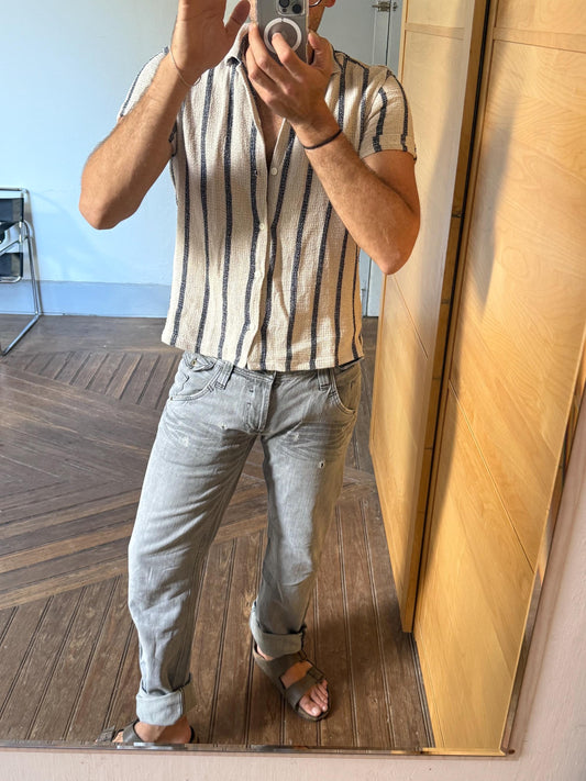 Vintage Grey D&G Jeans, 90s distressed denim wear, Size 33, Straight Leg Denim Y2K Casual Streetwear for Men