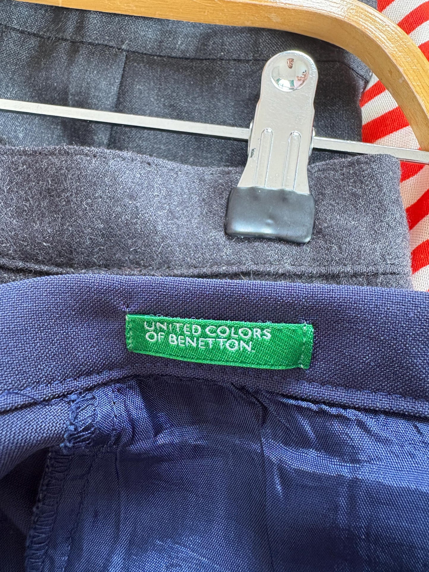 Navy high-waist tailored trousers – made in Italy – size S – elegant work or casual wear United Colors of Benetton skinny pants